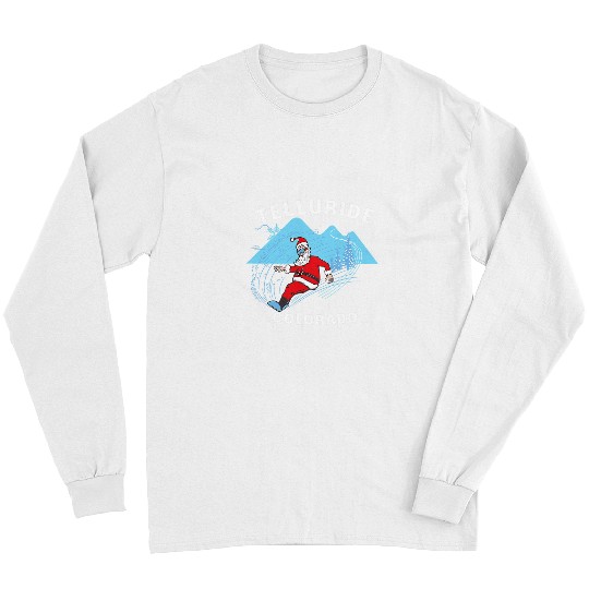 Skiing Ski Telluride Colorado Santa Claus Snowboard Long Sleeves