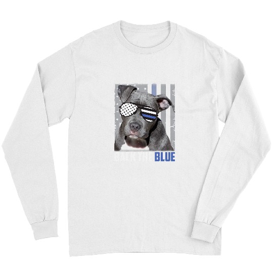 Bully Lover Dog Funny Back The Blue Pitbull 435 Pitbull Dog Long Sleeves