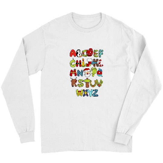 alphabet christmas santa claus abcs learning teacher life Long Sleeves