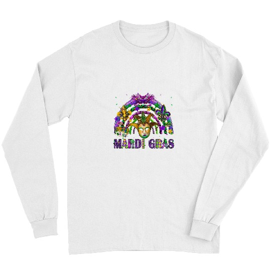 Mardi Gras Boho Rainbow NOLA Louisiana Fat Tuesday Parade Long Sleeves