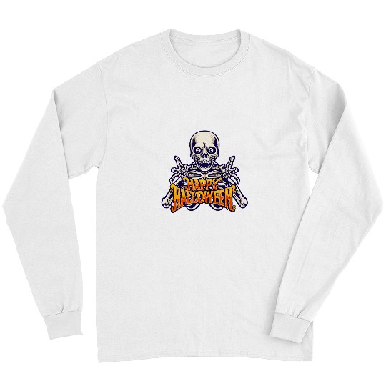 Skeletons Skulls Funny trick or treat Halloween Skull Long Sleeves