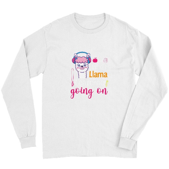 Llama Learning Going on Teacher Student Schoolchildren Long Sleeves