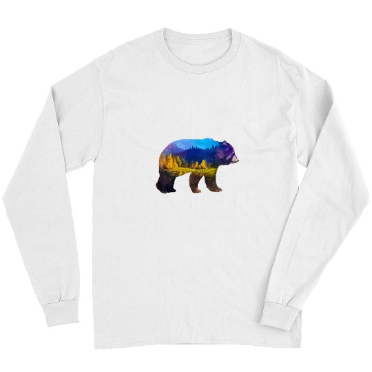 Funny Bear Grizzly Bear Mountainous Valley Cute Bears Long Sleeves