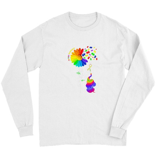 Autism Faith Hope Love Autism Awareness Sunflower Mom Women Gifts Neurodiverse Long Sleeves