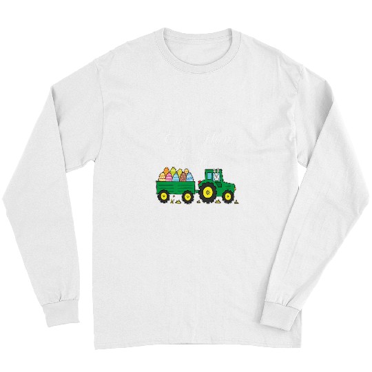 Tractor driving Egg Hunt Is On TractorTrain Funny Easter Bunny Kids Toddler 1 Long Sleeves
