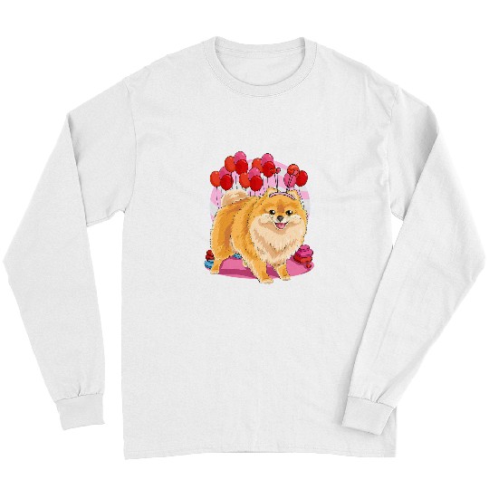 Dog Pomeranian Happy Valentines Day Dog Lover Gift 135 Long Sleeves