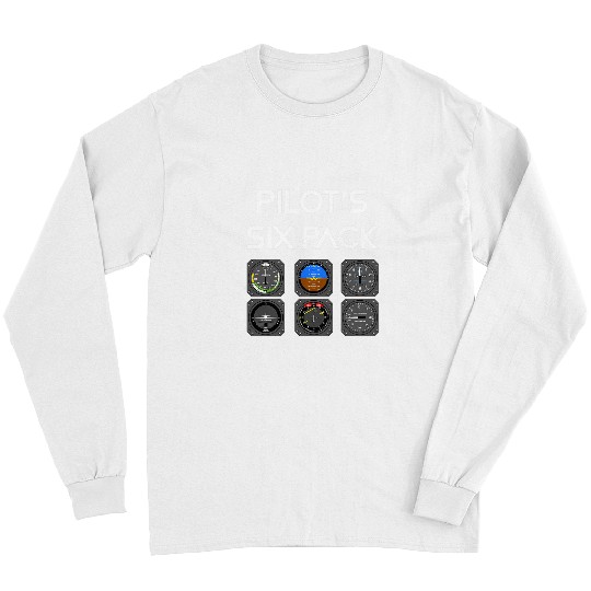 Pilots Six Pack Funny Pilot Aviation Flying Long Sleeves