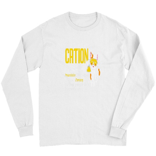 Cute Cat Chemistry Chemist Experiment Laboratory Cation Long Sleeves