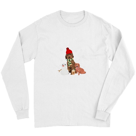 Goldendoodle Christmas Goldendoodle Winter Dog Snowman Doodle xmass Gift Doodle Dog Long Sleeves