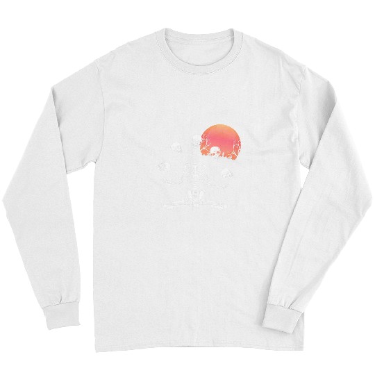 Skeletons Skulls Spooky Skeletons Juggling Skull Heads Full Moon Halloween Skull Long Sleeves