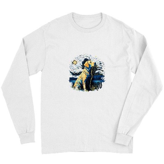 Labrador Lab Dog Starry Night Van Gogh Labrador Mom Dad 68 Long Sleeves