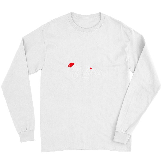 Believe xmass Hat Rudolph Snow Night Nose Soft Word Art Long Sleeves