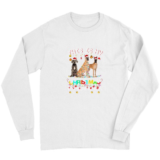 Dog Great Dane This Is My Christmas Pajama Great Dane Dog Funny Xmas Long Sleeves