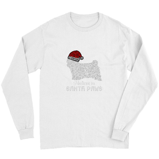 Shih Tzu Merry Christmas Shih Tzu Believe In Santa Paws Long Sleeves