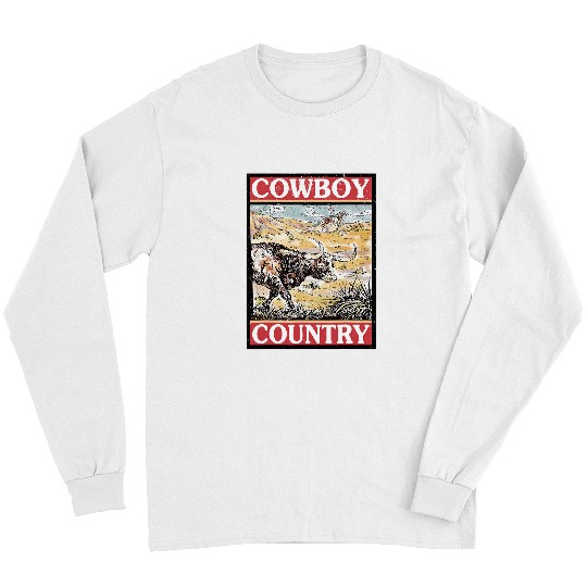 Retro Cowboy Country Buffalo Western Country Cowgirl Long Sleeves
