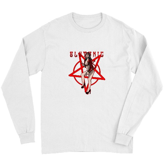 Slutanic Devil Doll Satanic Pentagram Unholy Devil Evil 347 Long Sleeves
