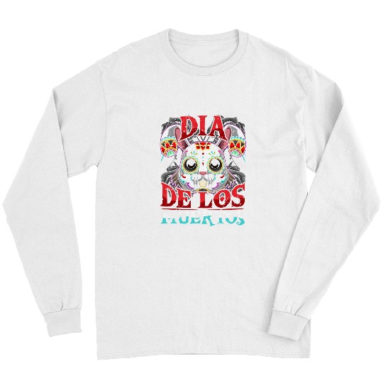 Skeletons Skulls Dia De Los Muertos Rabbit Sugar Skull Calavera Skull Long Sleeves