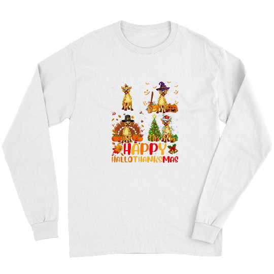 Halloween Thanksgiving Christmas Hyena Hallothanksmas Long Sleeves