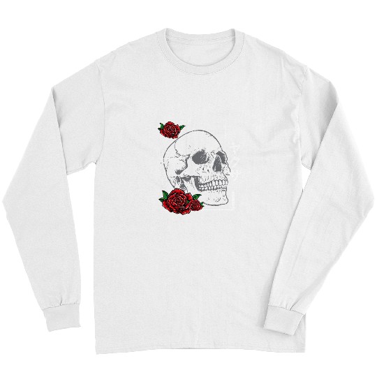 Skeletons Skulls vintages Horror Yakuza Skull Japanese Retro Fashion Bones Skull Long Sleeves