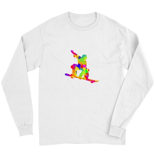 Skiing Ski Snowboard Snowboarder Snowboarding Boys Kids Men Long Sleeves