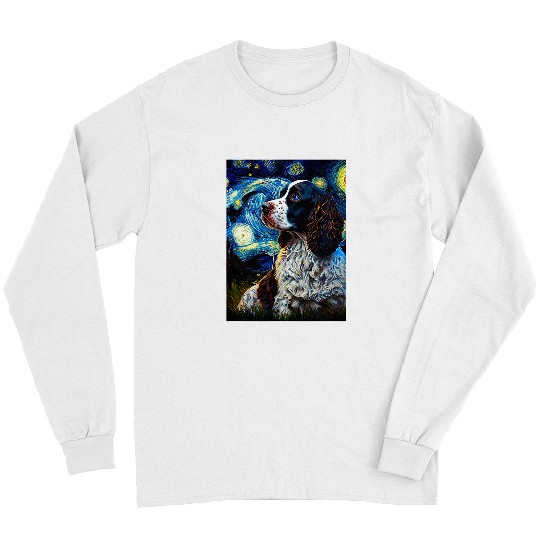 English Springer Spaniel in Starry Night Painting Dog Mom Da Long Sleeves