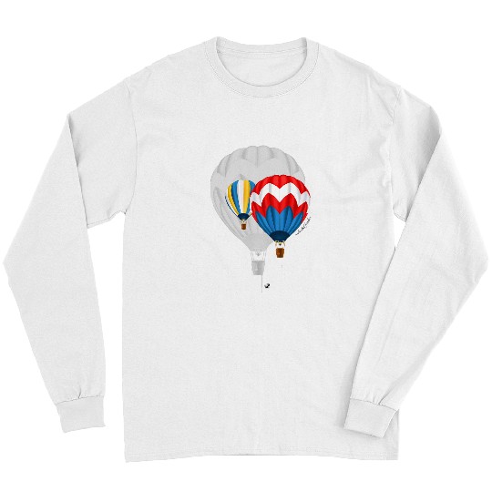 Hot air balloon illustration with inscription Long Sleeves