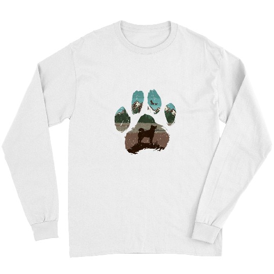 Dog Husky Paw Mom Dad Dog Lover Women Long Sleeves