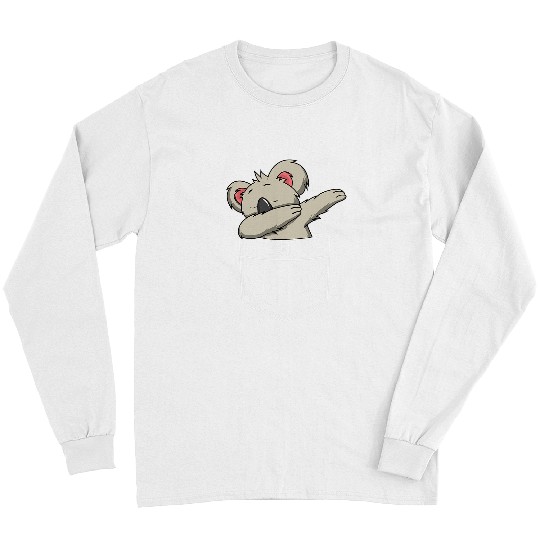 Funny Bear Cute Dabbings Koala Bear In Pocket Funny Dab Dance Gift Cute Bears Long Sleeves
