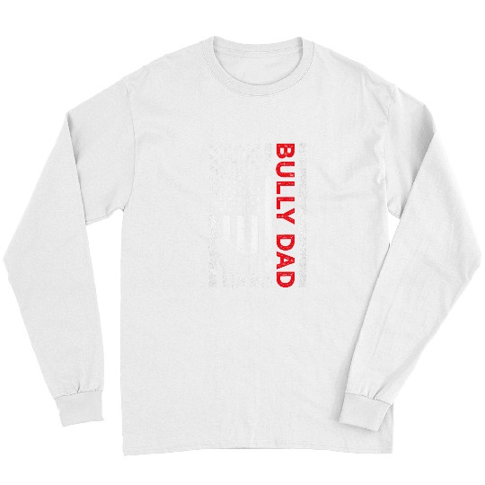 Bully Lover Dog Mens Bully or pitbull dog DAD vintages american flag papa 293 Pitbull Dog Long Sleeves