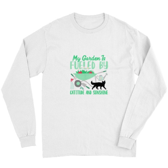 Funny Gardening Garden Graphic Design Cat Mom Gardener Long Sleeves