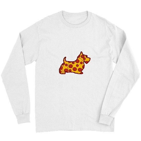 Dog Scottish Terrier Pizza Dog Funny Pizza Scottish Terrier Dog 3 Long Sleeves