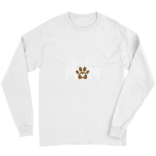 Funny Shihpoo Mom Shih Poo Lover Leopard Print Shih Poo Mom Long Sleeves