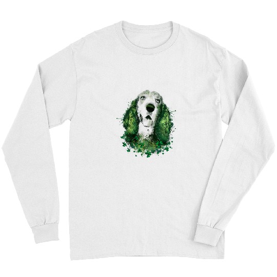 Dog Basset Hound Irish Shamrock St Patricks Day Basset Hound Cool Long Sleeves