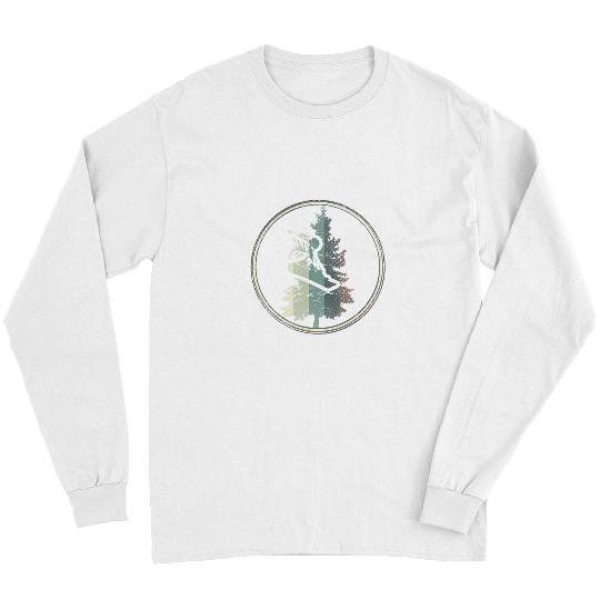 Skiing Ski vintages Pine Snowboarder Snowboarding Fan Rider Gift Tee Long Sleeves