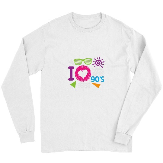 90s Party I Love The 90s Retro 1990s Ninities Music Long Sleeves
