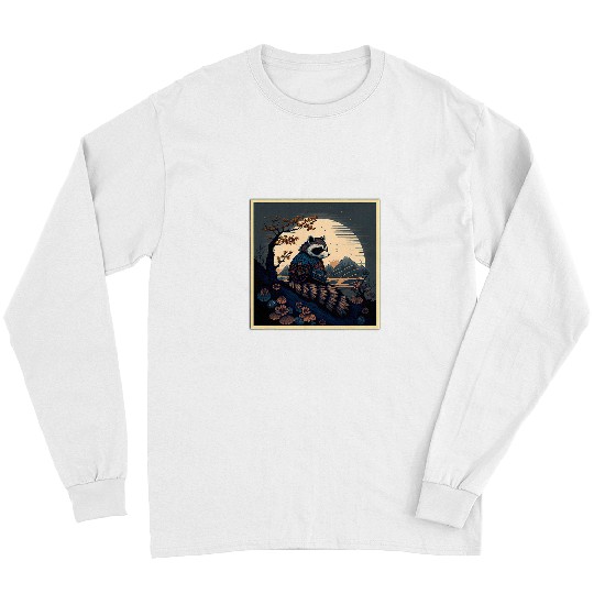 Raccoons Surrealism Japanese Painting Raccoon Long Sleeves