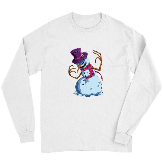 Scary Snowman Creepy Christmas Evil Krampus Monster Xmas Long Sleeves