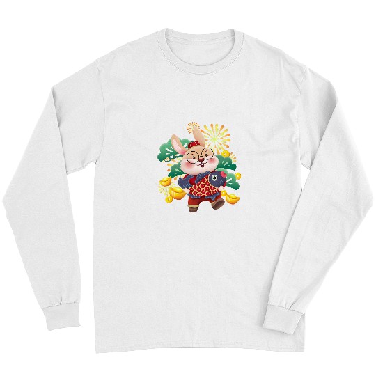 Rabbits Cute Chinese Zodiac Year Of The Rabbit Lunar New Year Long Sleeves