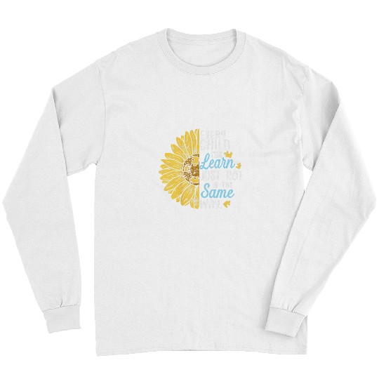 Autism Special Education Teacher Sunflower Tee Women Neurodiverse Long Sleeves