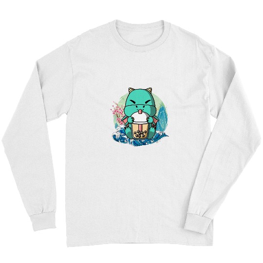 Boba Tea Dragon Japanese Great Wave Kanagawa Long Sleeves