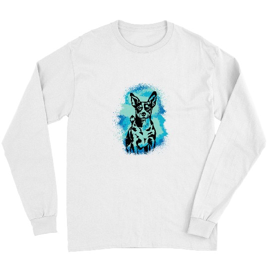 Jack Russel Paint Blue Design Dog Mom Dad 3 Long Sleeves