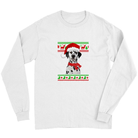 Dalmatian Ugly Sweater Christmas Puppy Dog Lover 67 Dog Lover Dalmatians Dog Long Sleeves