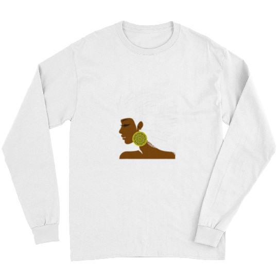 Black is Beautiful Words in Natural Hair Afro Black Woman Long Sleeves