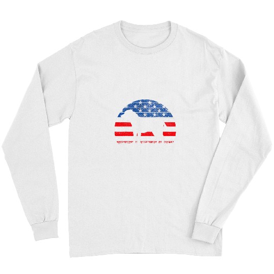 Labrador Lab Dog Black Labrador USA American Flag Yellow Lab 4th of July Long Sleeves