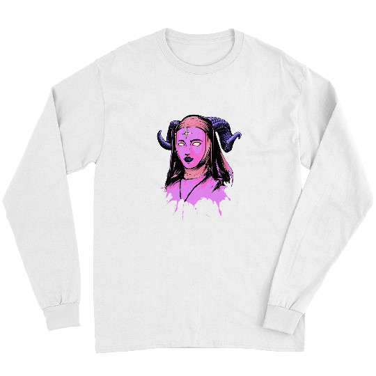 Pastel Goth Demon Nun Unholy Wicca Satanic Occult Gothic Long Sleeves