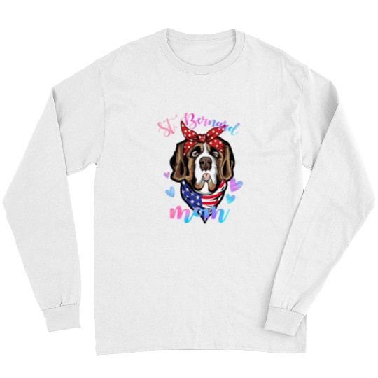 Funny Cute St Bernard Dog Mom Mama Puppy Lover Mother Long Sleeves