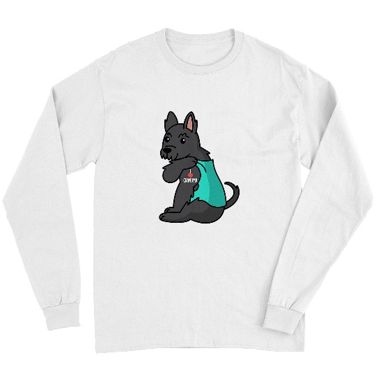 Dog Scottish Terrier I Love Grandma Tattoo Scottish Terrier Grandmother Dog Long Sleeves