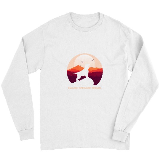 English Springer Spaniel and Moon Halloween 2 Long Sleeves