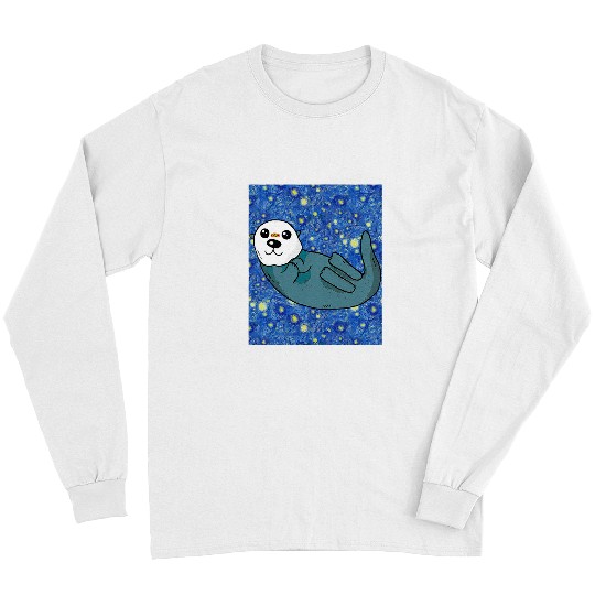 Otters Starry Night Cute Sea Otter Long Sleeves