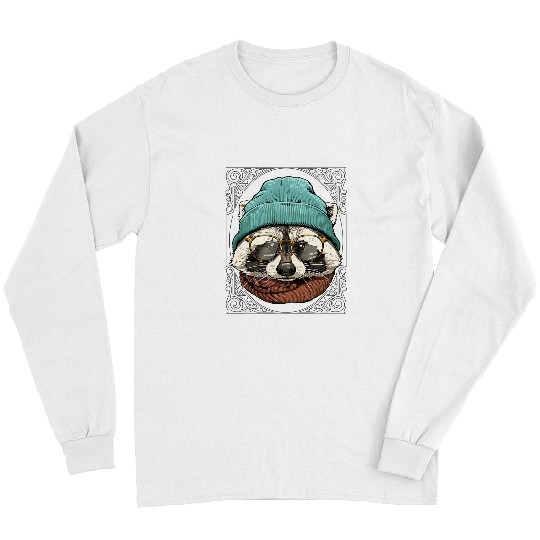 Raccoons Hipster Raccoon With Glasses Wildlife American Animal Lover 575 Long Sleeves